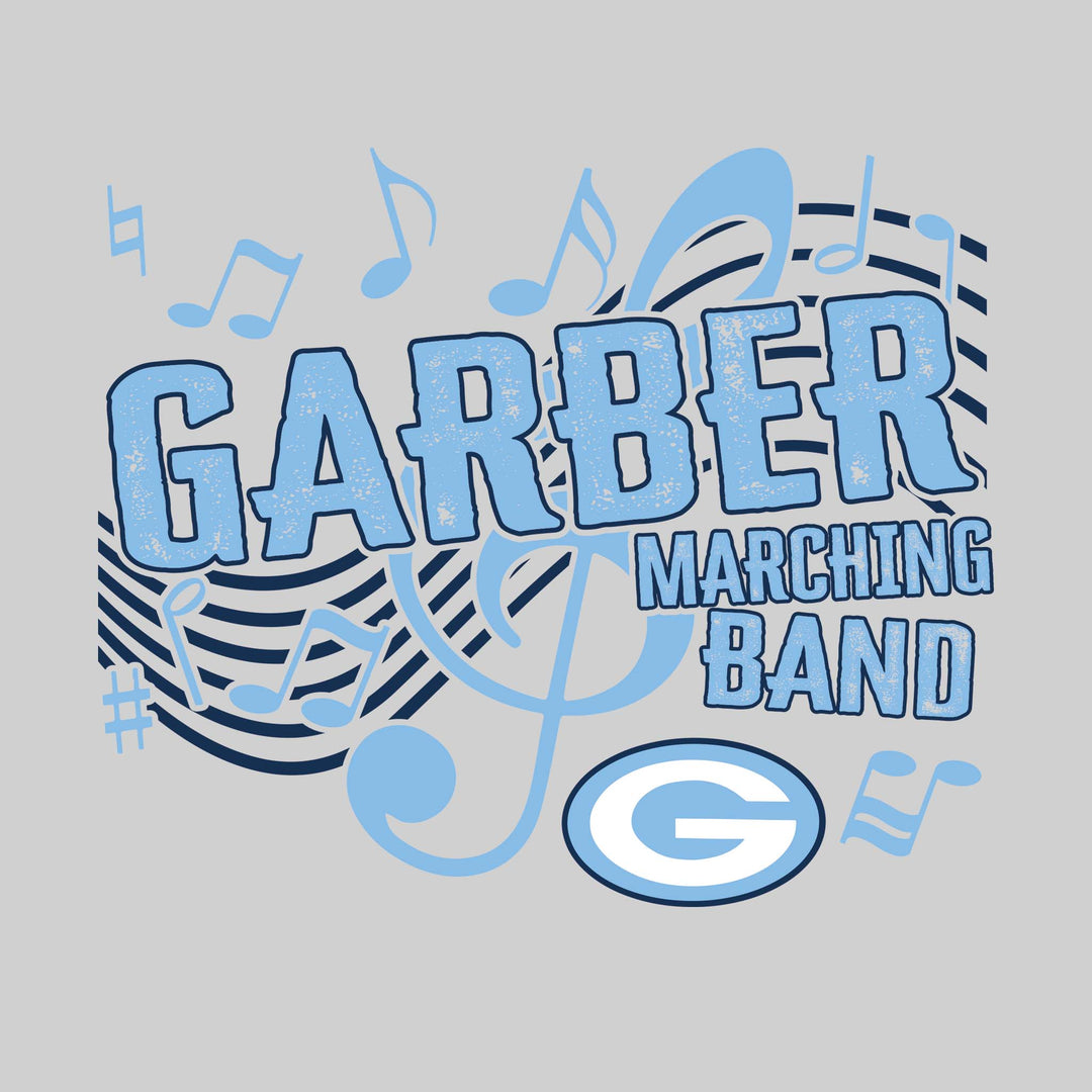 Garber Dukes - Marching Band - School Name with Treble Clef &amp; Music Notes