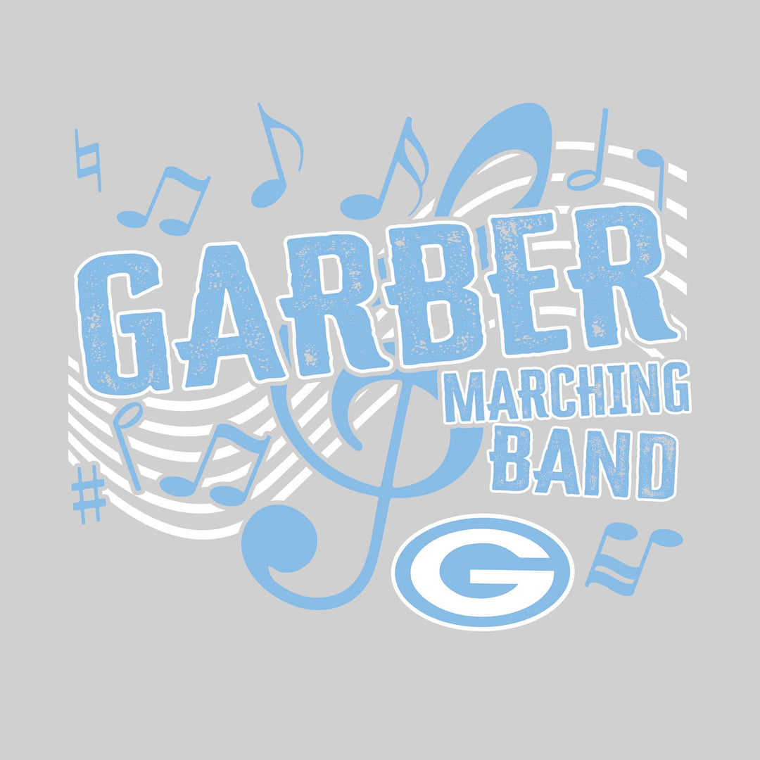 Garber Dukes - Marching Band - School Name with Treble Clef &amp; Music Notes