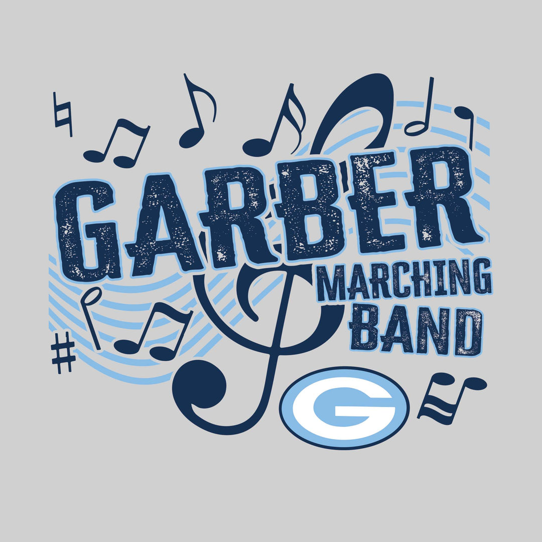 Garber Dukes - Marching Band - School Name with Treble Clef &amp; Music Notes