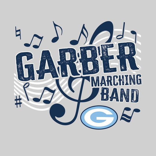 Garber Dukes - Marching Band - School Name with Treble Clef &amp; Music Notes