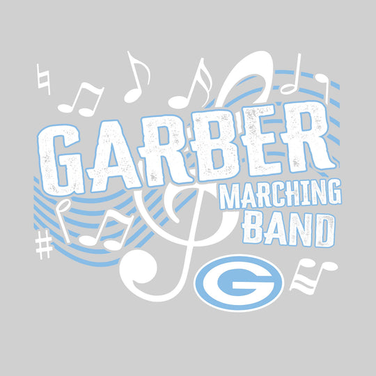 Garber Dukes - Marching Band - School Name with Treble Clef &amp; Music Notes