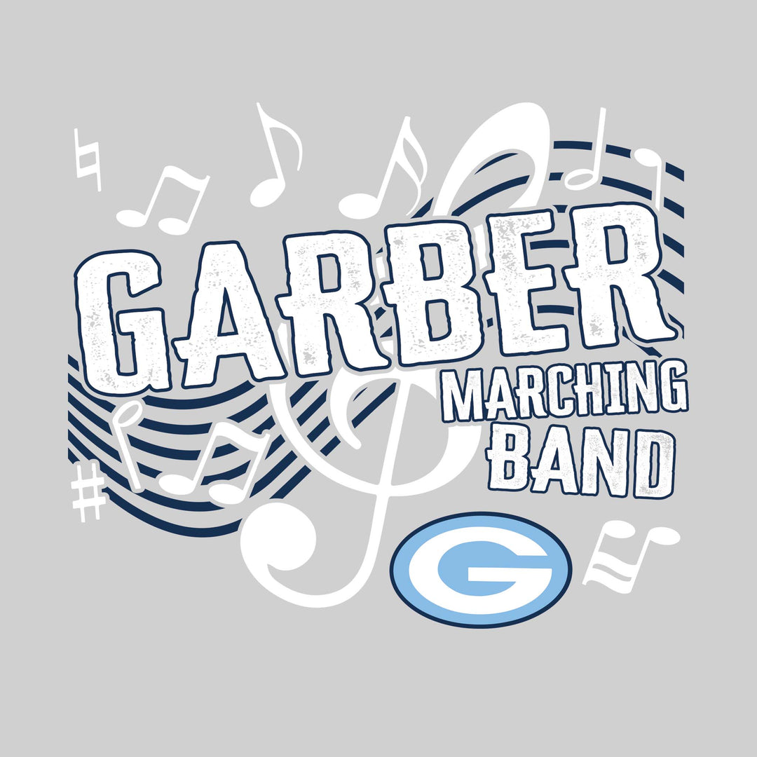 Garber Dukes - Marching Band - School Name with Treble Clef &amp; Music Notes