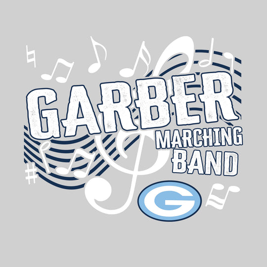 Garber Dukes - Marching Band - School Name with Treble Clef &amp; Music Notes