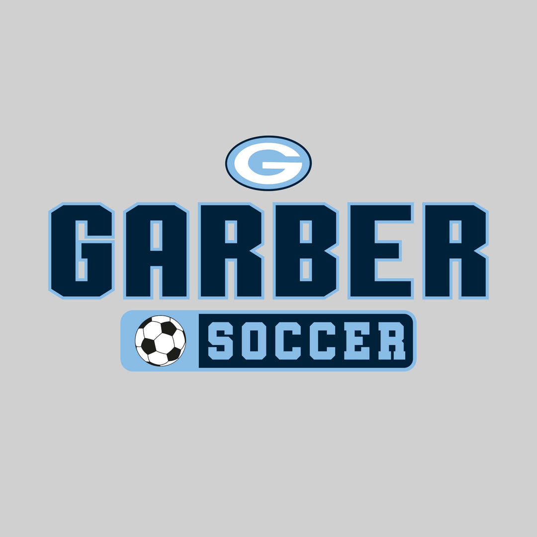 Garber Dukes - Soccer - Mascot with School Name Over Soccer