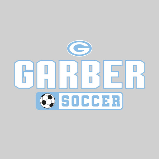 Garber Dukes - Soccer - Mascot with School Name Over Soccer
