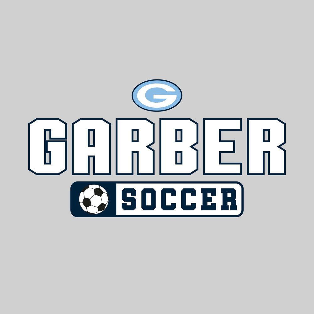 Garber Dukes - Soccer - Mascot with School Name Over Soccer