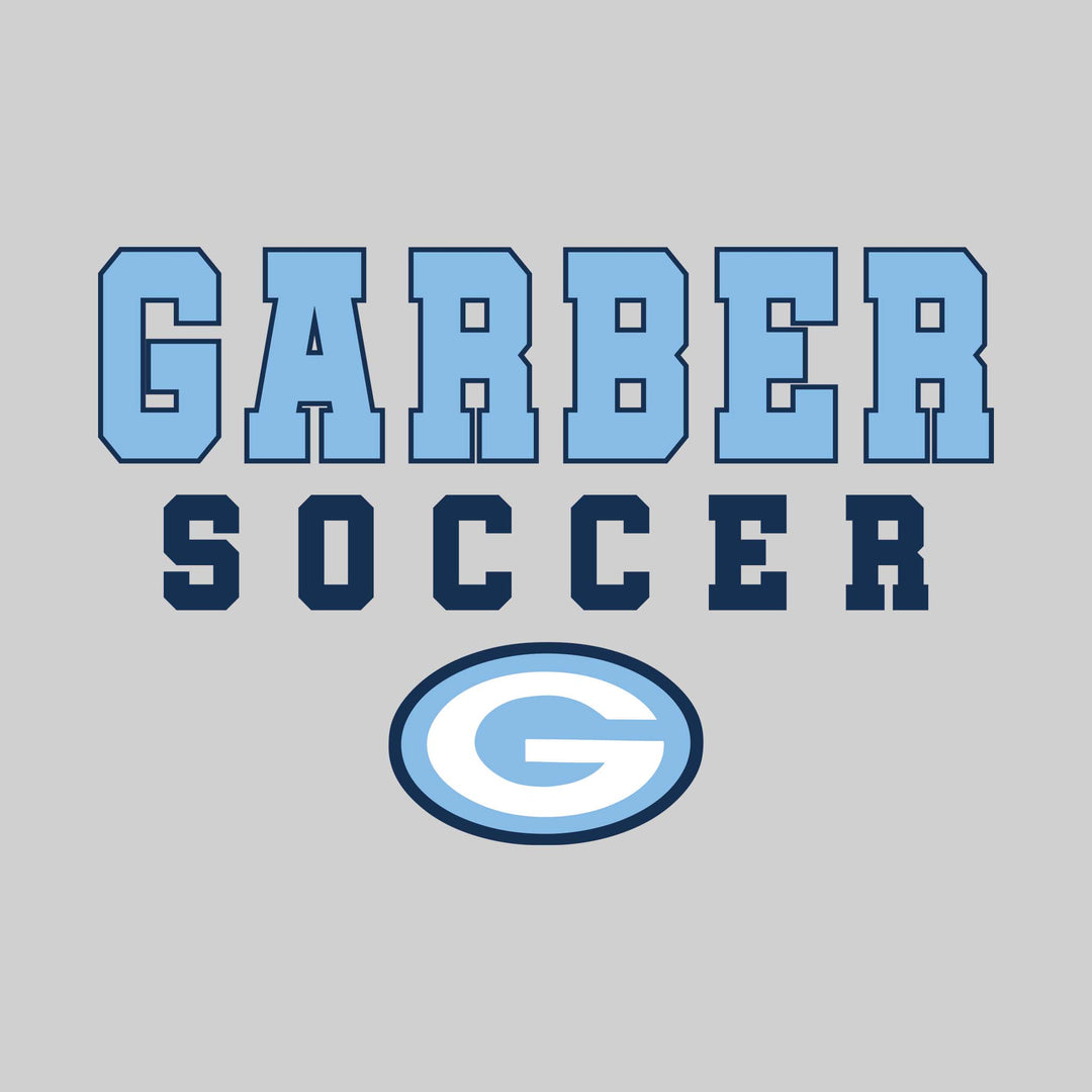 Garber Dukes - Soccer - Outlined School Name with Soccer &amp; Mascot