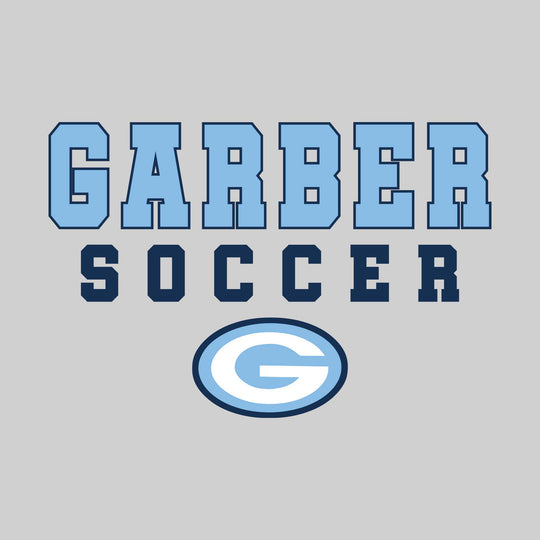 Garber Dukes - Soccer - Outlined School Name with Soccer &amp; Mascot