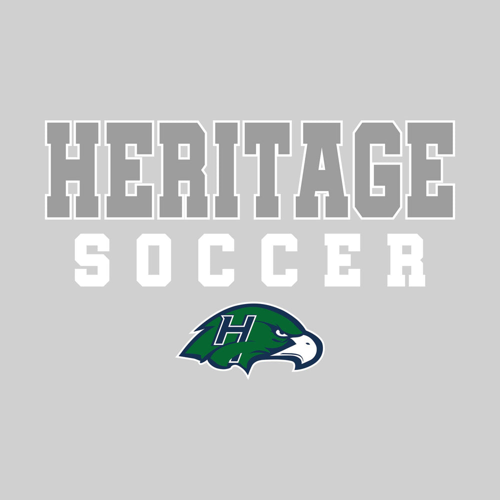 Heritage Hawks - Soccer - Outlined School Name with Soccer & Mascot