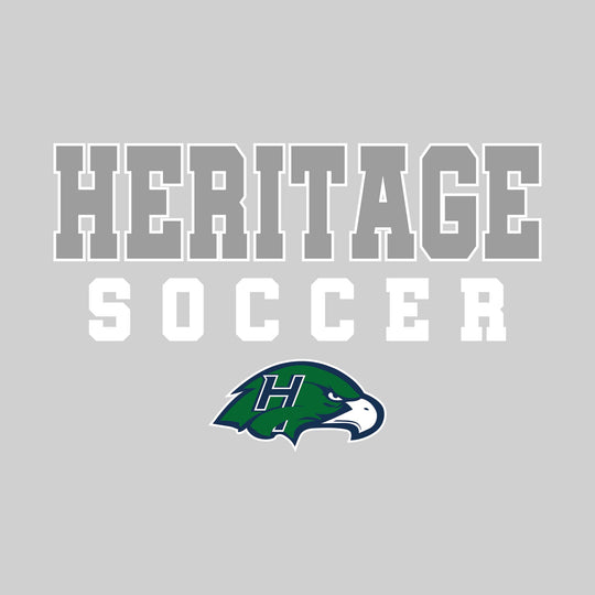 Heritage Hawks - Soccer - Outlined School Name with Soccer &amp; Mascot