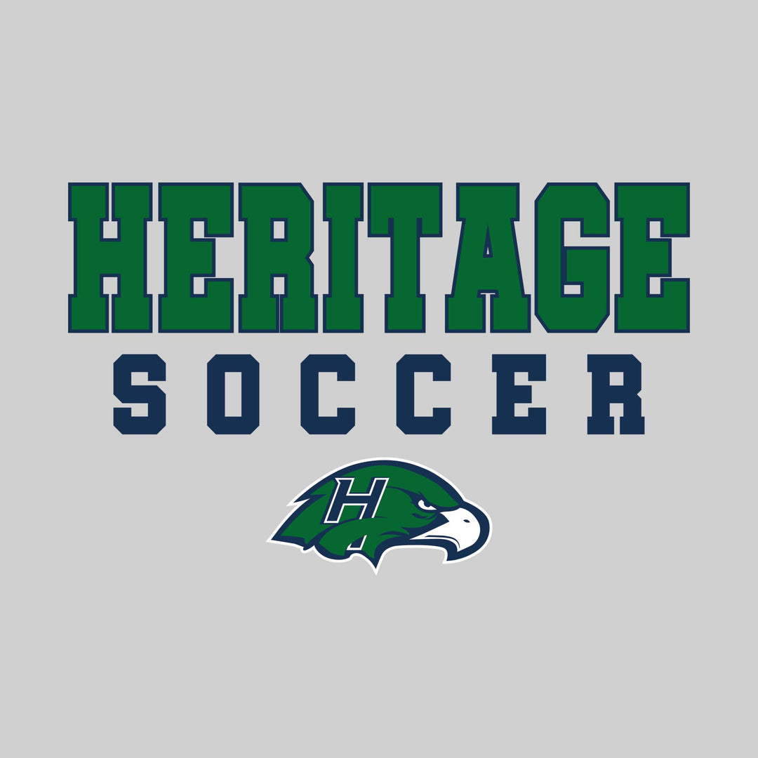 Heritage Hawks - Soccer - Outlined School Name with Soccer &amp; Mascot