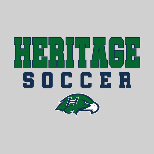 Heritage Hawks - Soccer - Outlined School Name with Soccer &amp; Mascot