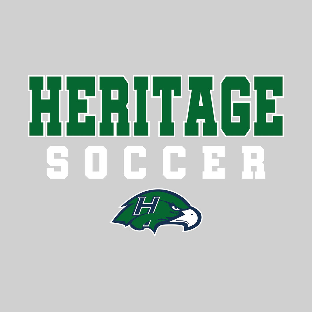 Heritage Hawks - Soccer - Outlined School Name with Soccer &amp; Mascot