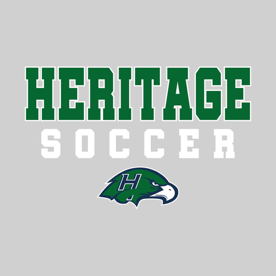 Heritage Hawks - Soccer - Outlined School Name with Soccer &amp; Mascot