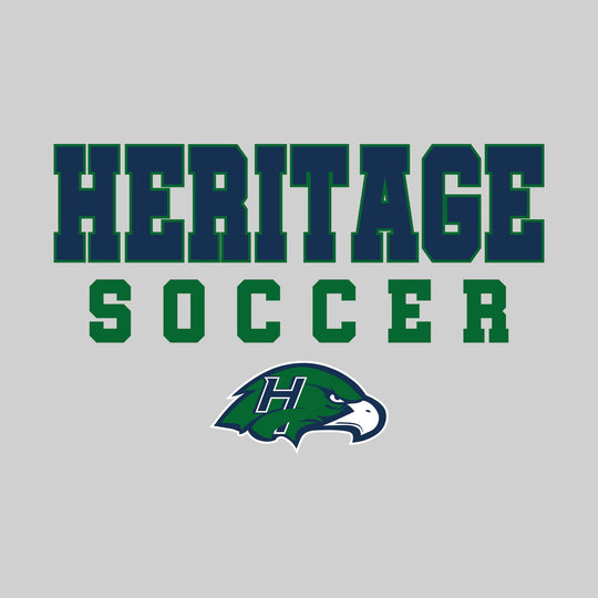 Heritage Hawks - Soccer - Outlined School Name with Soccer &amp; Mascot