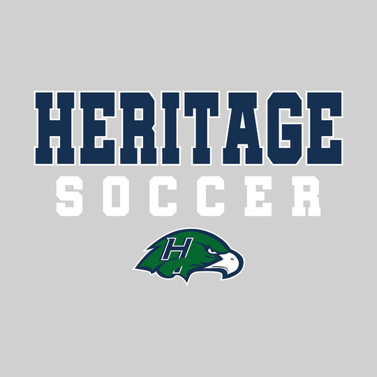 Heritage Hawks - Soccer - Outlined School Name with Soccer &amp; Mascot