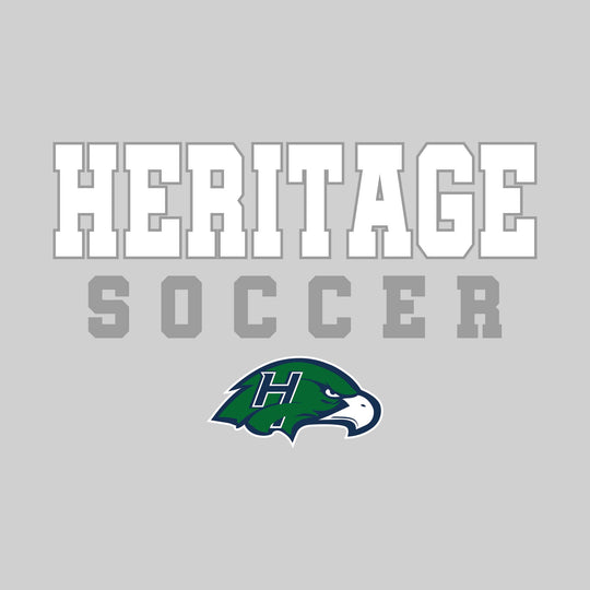 Heritage Hawks - Soccer - Outlined School Name with Soccer &amp; Mascot