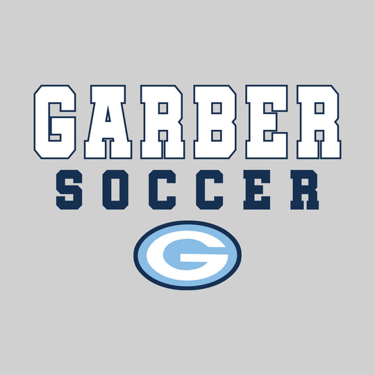 Garber Dukes - Soccer - Outlined School Name with Soccer &amp; Mascot