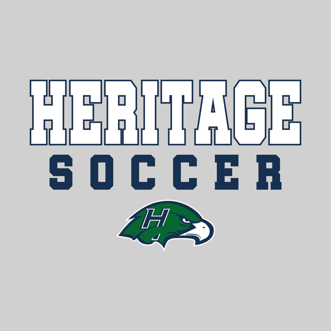 Heritage Hawks - Soccer - Outlined School Name with Soccer &amp; Mascot