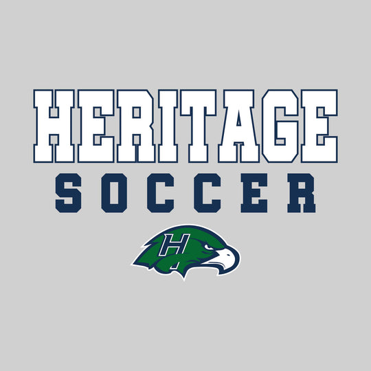 Heritage Hawks - Soccer - Outlined School Name with Soccer &amp; Mascot