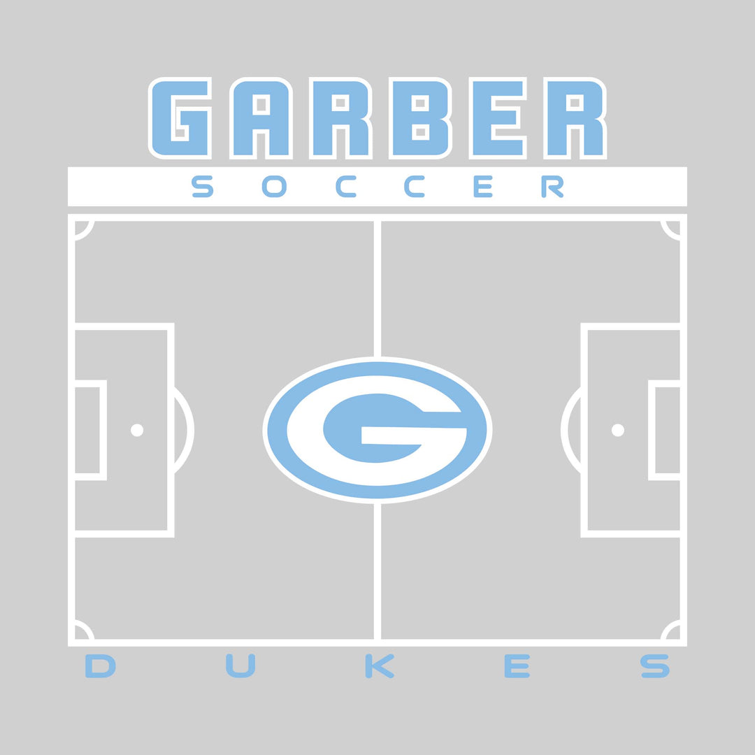 Garber Dukes - Soccer - Pitch Lines with School Name &amp; Mascot