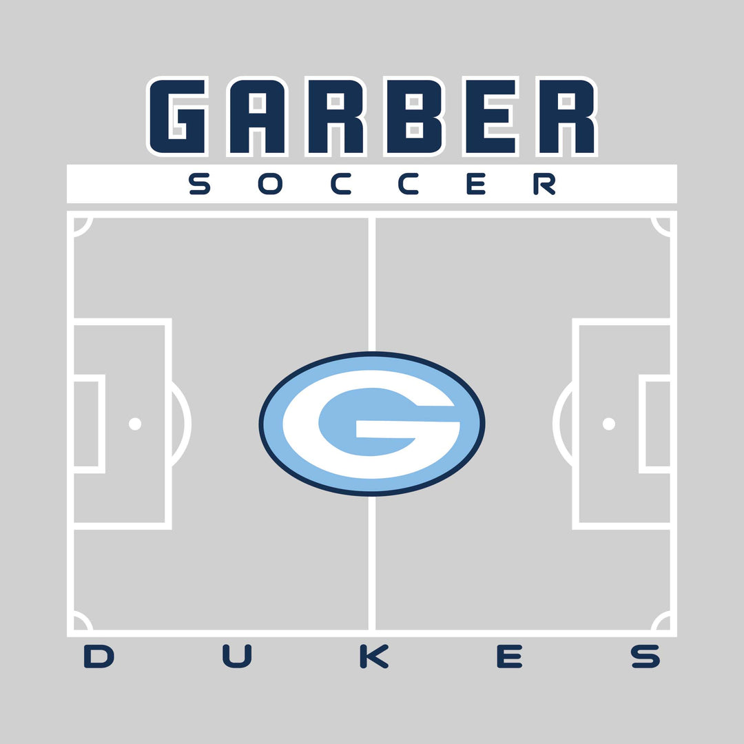 Garber Dukes - Soccer - Pitch Lines with School Name &amp; Mascot