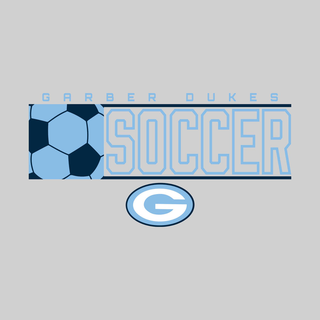 Garber Dukes - Soccer - School Name with Squared Soccer Ball &amp; Mascot