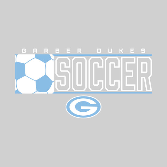 Garber Dukes - Soccer - School Name with Squared Soccer Ball &amp; Mascot