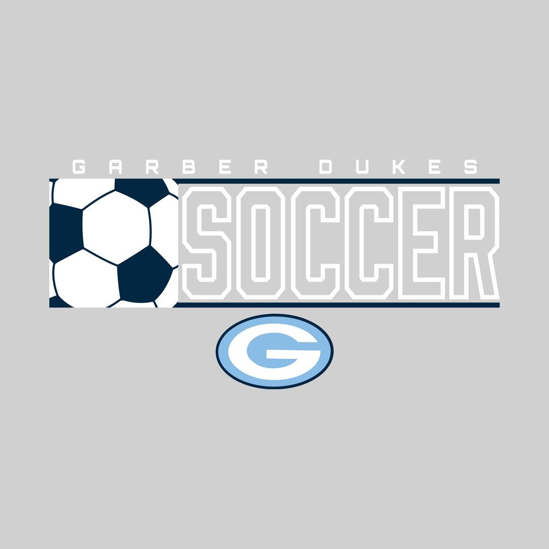 Garber Dukes - Soccer - School Name with Squared Soccer Ball &amp; Mascot