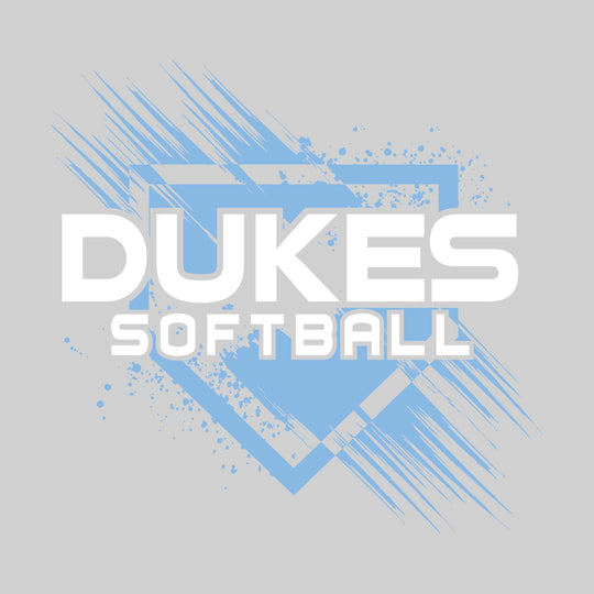 Garber Dukes - Softball - Home Plate with Brush Strokes