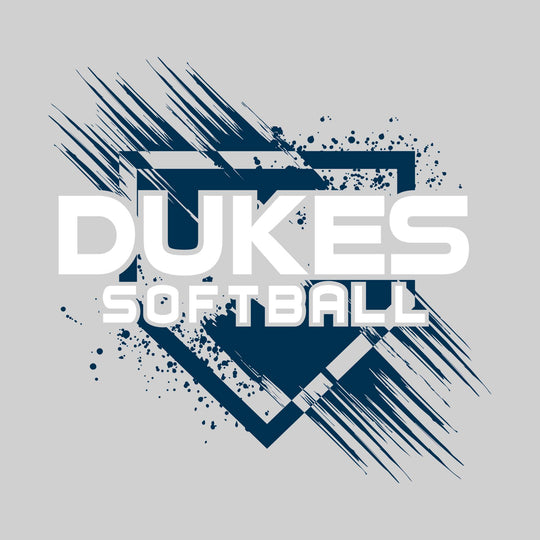 Garber Dukes - Softball - Home Plate with Brush Strokes