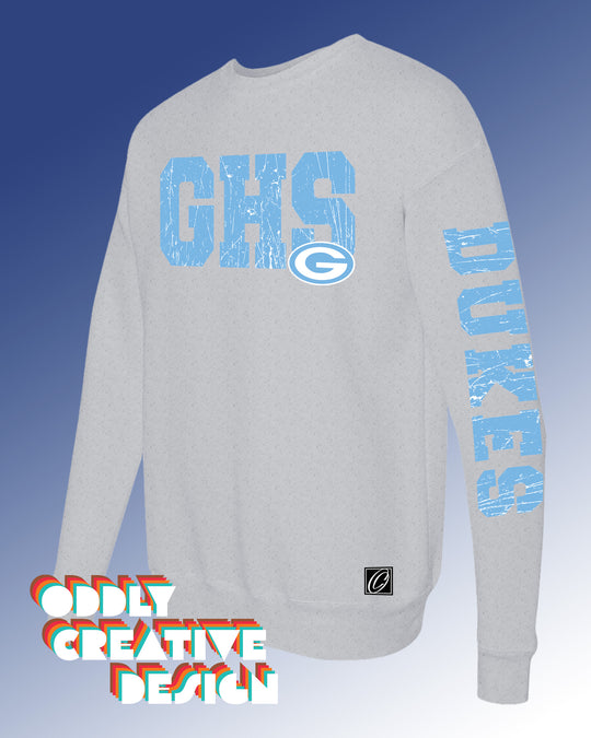 School Acronym with Mascot - Distressed - with Sleeve Print