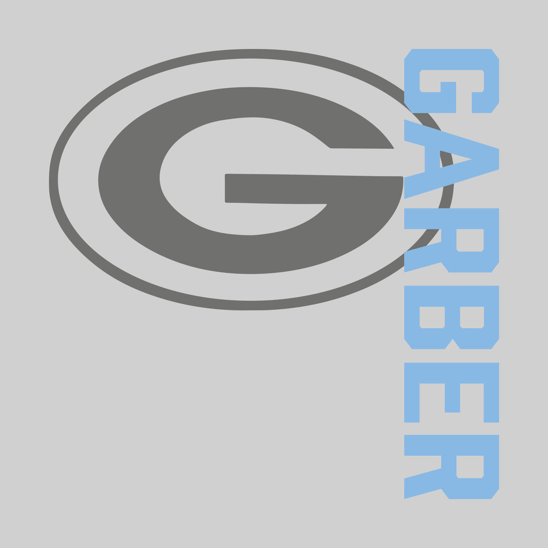 Garber Dukes - Spirit Wear - Gray Mascot with Vertical School Name