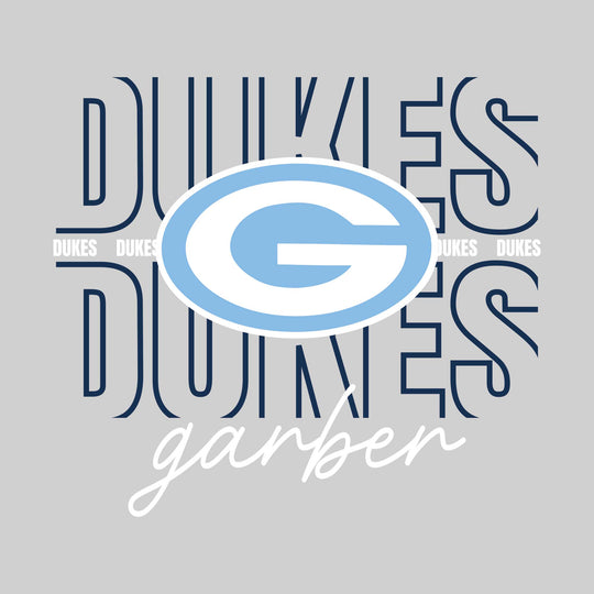 Garber Dukes - Spirit Wear - Outlined Dukes with Cursive School Name