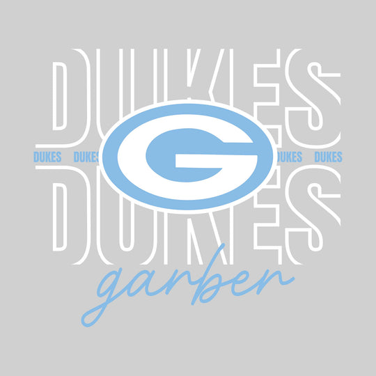 Garber Dukes - Spirit Wear - Outlined Dukes with Cursive School Name