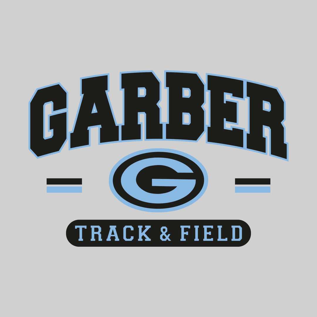 Garber Dukes - Track & Field - Arched School Name Over Mascot with School Color Bars