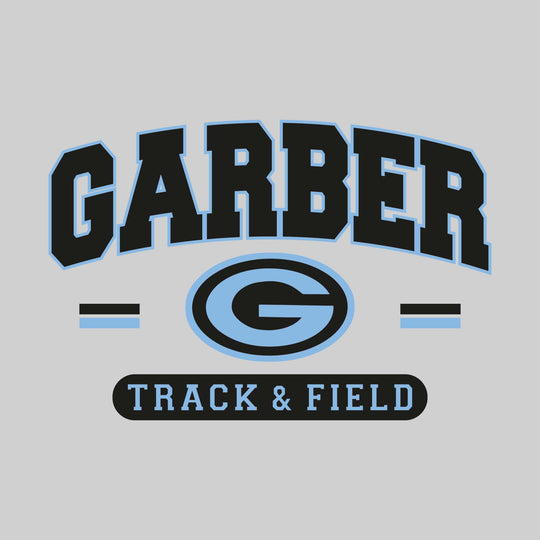 Garber Dukes - Track & Field - Arched School Name Over Mascot with School Color Bars