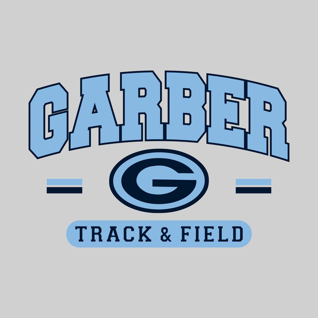 Garber Dukes - Track & Field - Arched School Name Over Mascot with School Color Bars