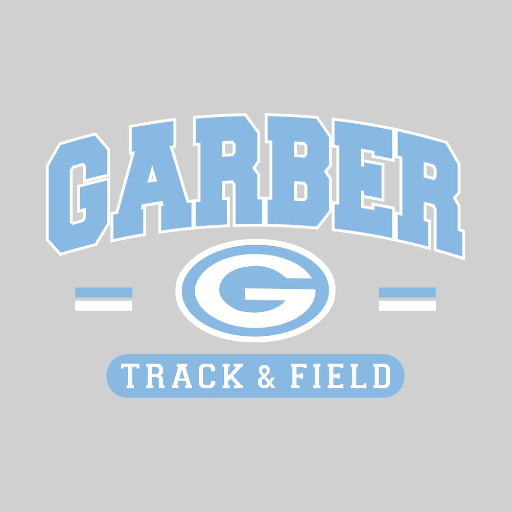 Garber Dukes - Track & Field - Arched School Name Over Mascot with School Color Bars