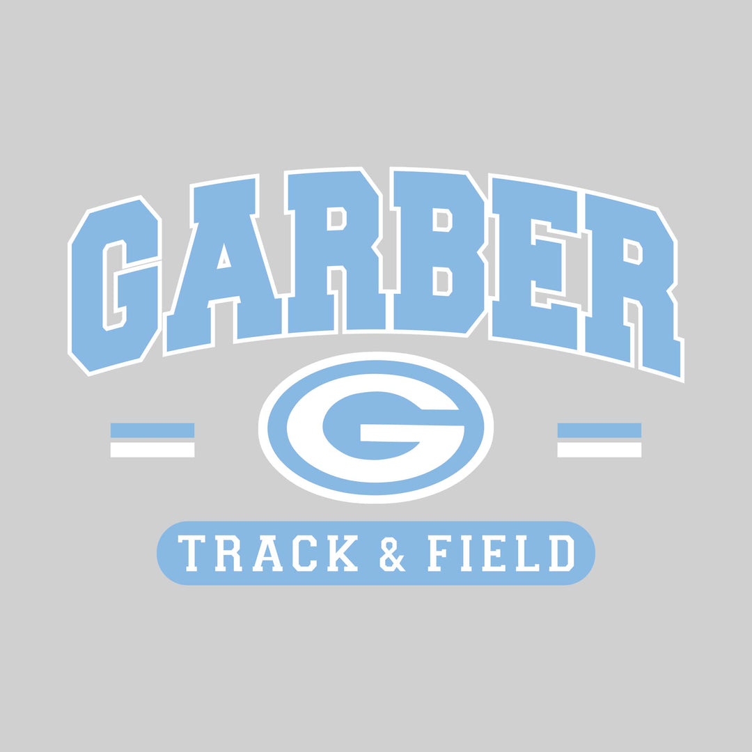 Garber Dukes - Track & Field - Arched School Name Over Mascot with School Color Bars