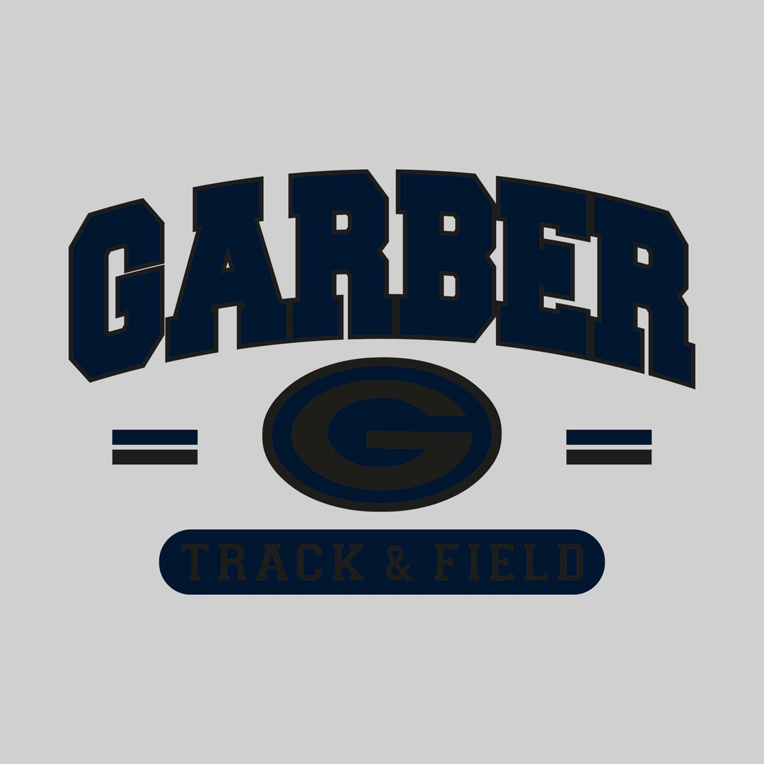 Garber Dukes - Track & Field - Arched School Name Over Mascot with School Color Bars