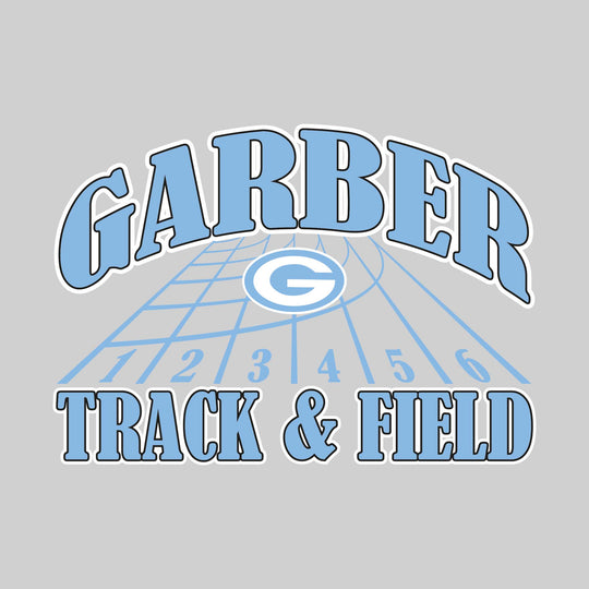 Garber Dukes - Track & Field - Arched School Name with Mascot & Track Lanes