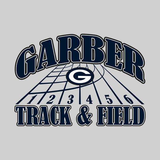 Garber Dukes - Track & Field - Arched School Name with Mascot & Track Lanes