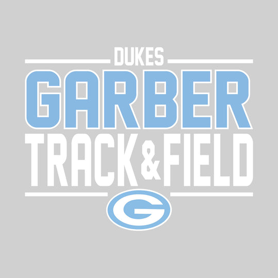 Garber Dukes - Track &amp; Field - Bracketed School Name with Lower Mascot