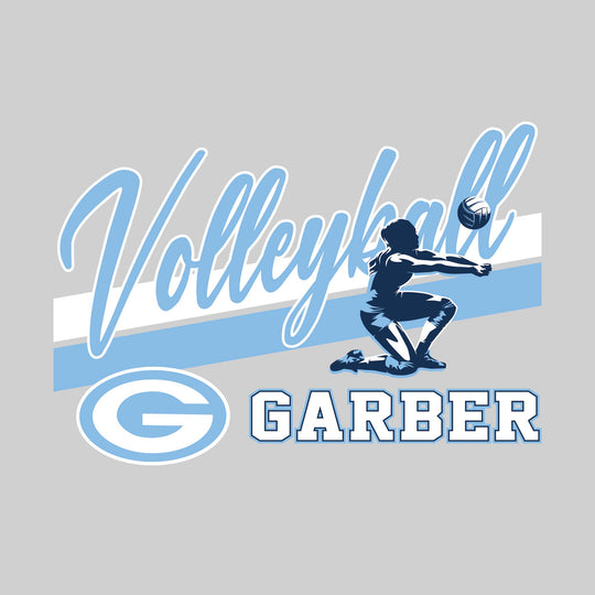 Garber Dukes - Volleyball - Angled Double Stripes with Player and Mascot