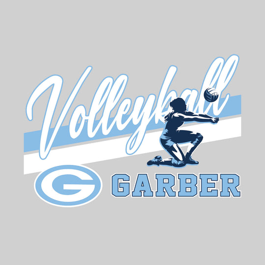Garber Dukes - Volleyball - Angled Double Stripes with Player and Mascot