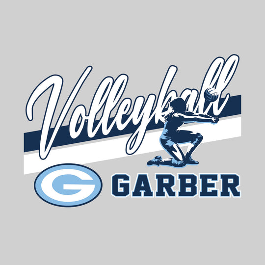 Garber Dukes - Volleyball - Angled Double Stripes with Player and Mascot