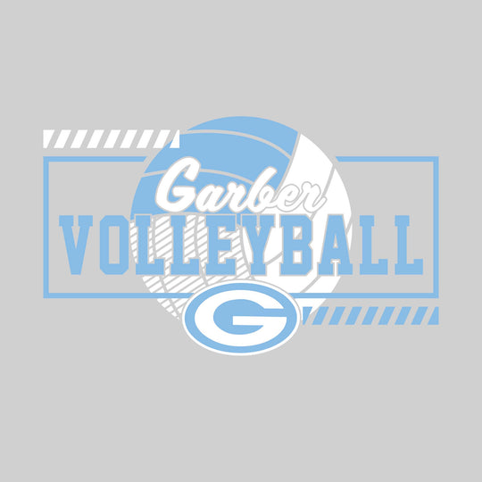 Garber Dukes - Volleyball - Framed School Name with Volleyball Shape &amp; Mascot