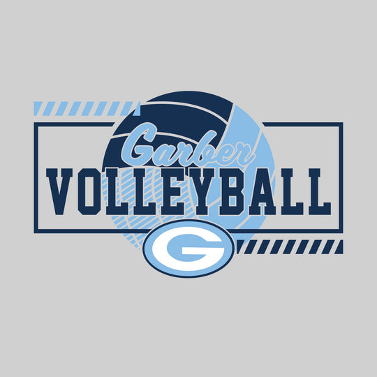 Garber Dukes - Volleyball - Framed School Name with Volleyball Shape &amp; Mascot