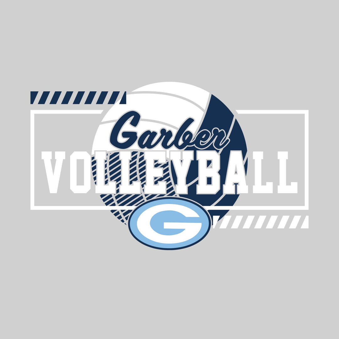 Garber Dukes - Volleyball - Framed School Name with Volleyball Shape &amp; Mascot